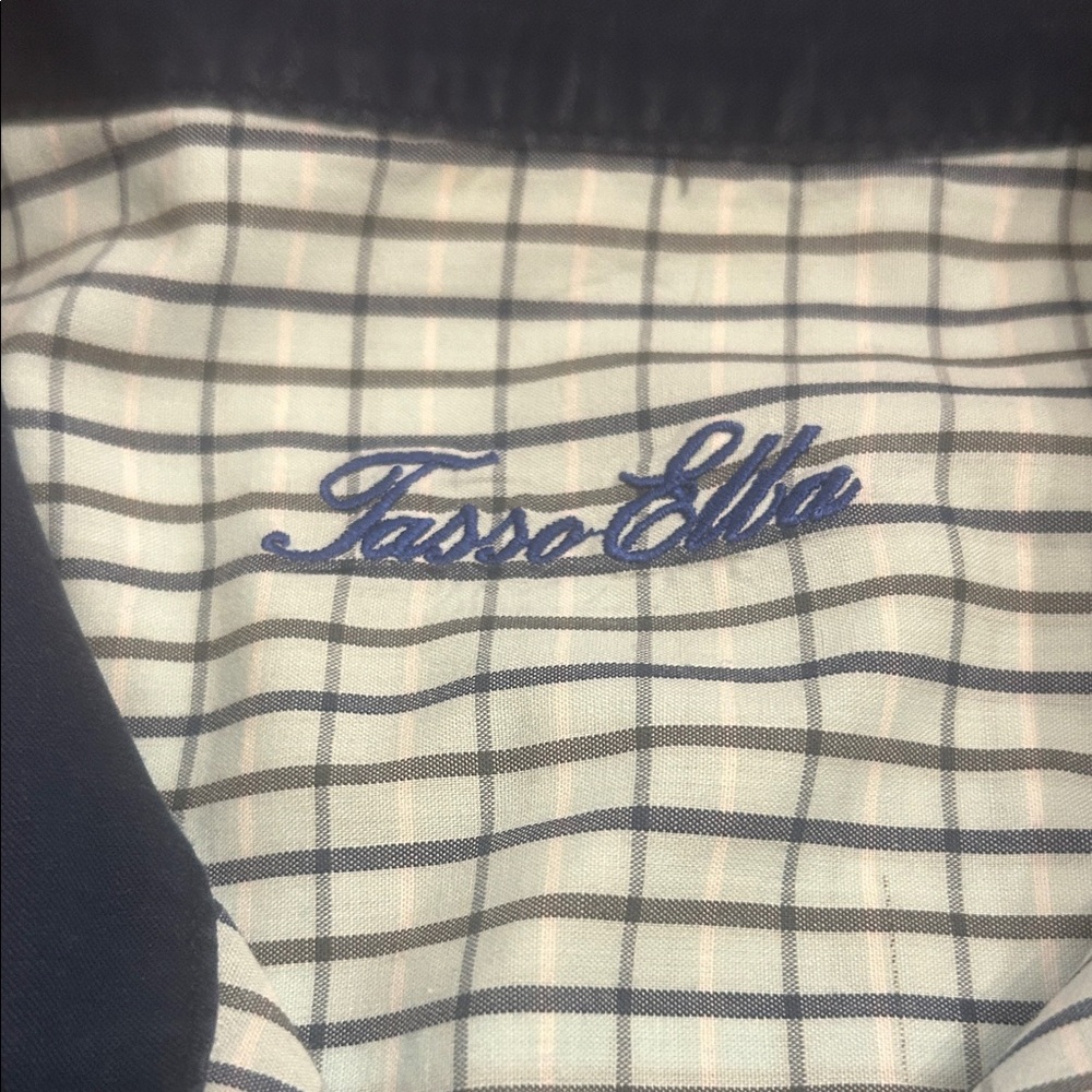 Tasso Elba Men's Plaid Shirt - Black and White - Picture 2 of 4